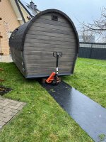 20m² SET - 10x Fahrplatten 20x1000x2000mm schwarz + Transportgestell lackiert ohne Verbinder