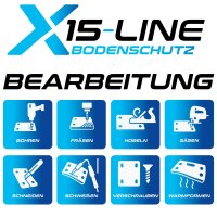40m² SET - 20x Fahrplatten 15x1000x2000mm schwarz + 1 Transportgestell lackiert mit Kunststoffverbinder