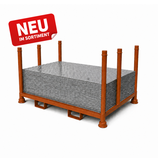 X10 FAHRPLATTEN SET 10 bis 40m² | in 10x800x1200mm grau + Transportgestell lackiert